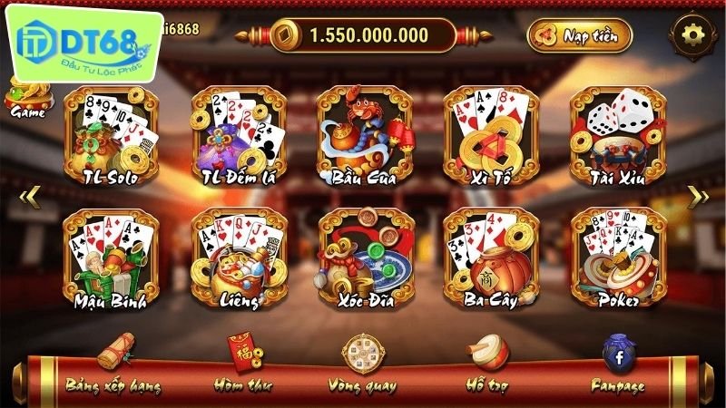 Sòng Bài Online DT68 - Trải Nghiệm Sân Chơi Cược Đỉnh Cao 2 Các trò chơi phổ biến được yêu thích nhất tại sòng bài online DT68